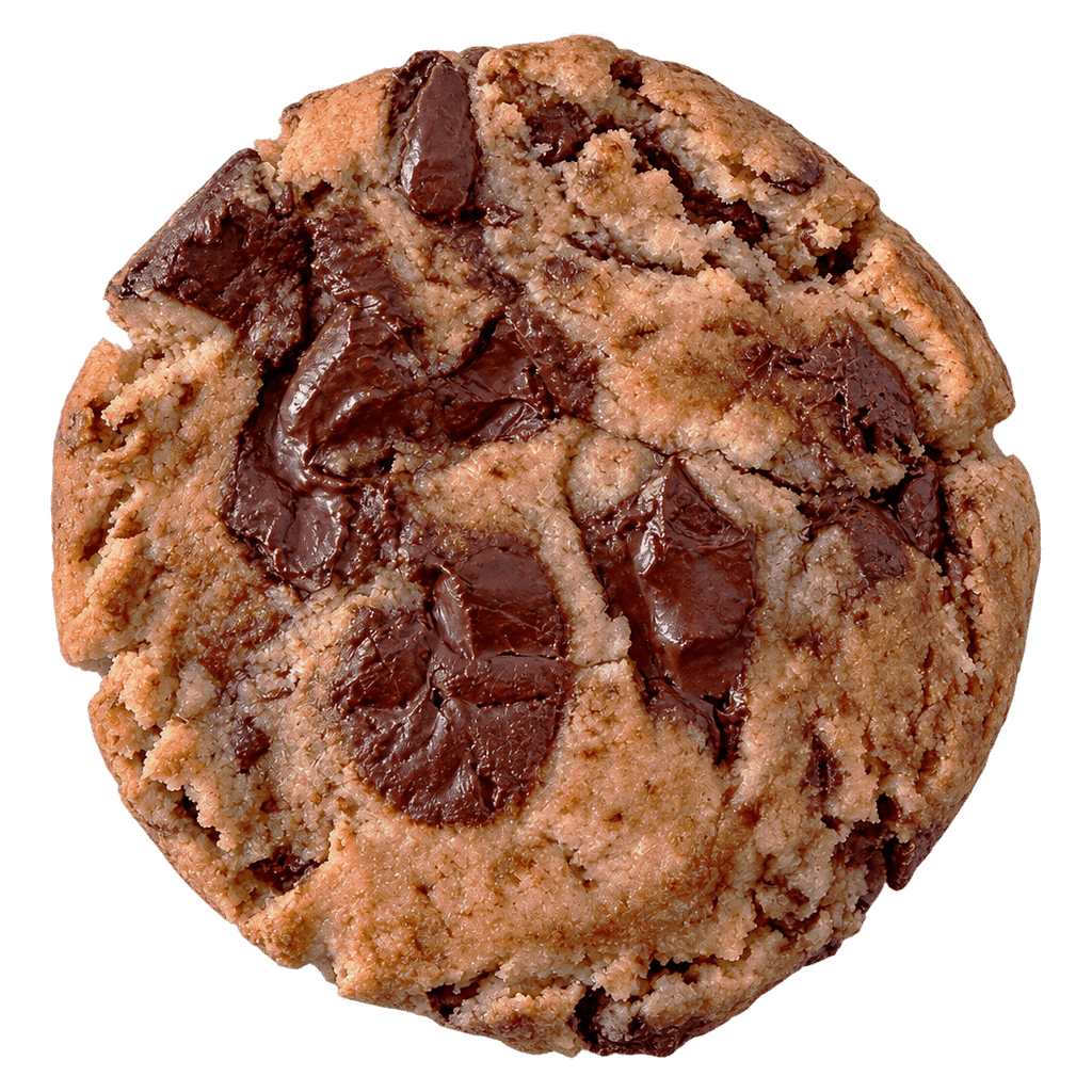 Sugar-Free Chocolate Chunk cookie, seen from above