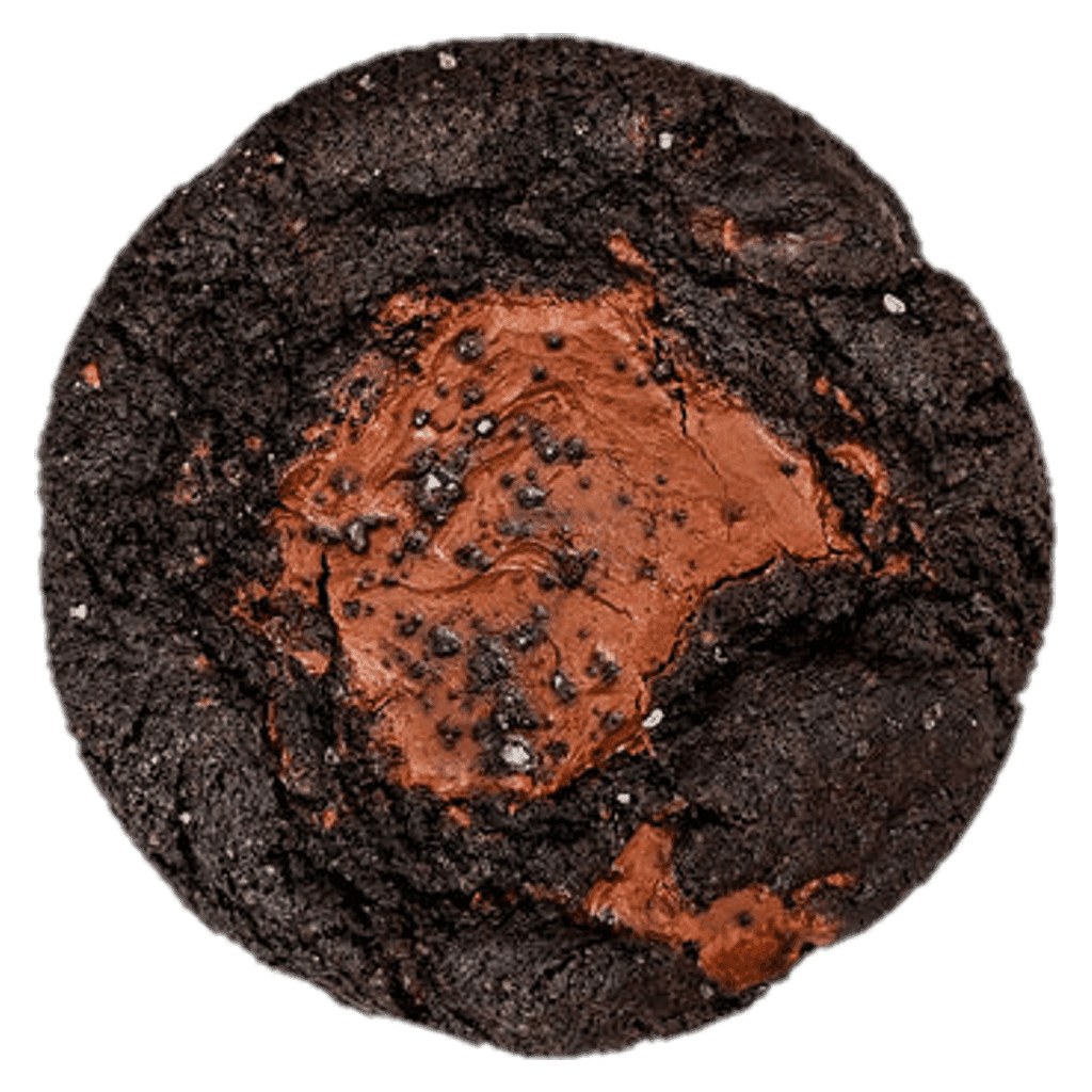 Dark Chocolate with Nutella Filling cookie, seen from above